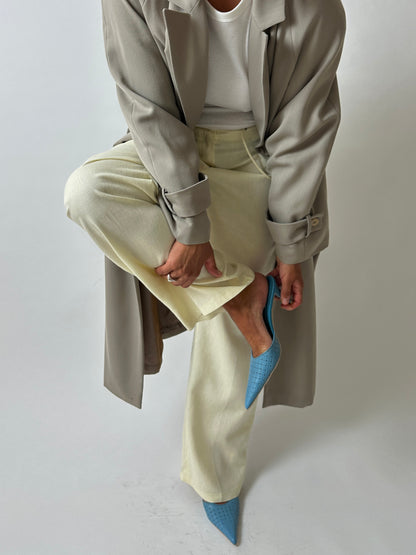 Leather pointy mules | Light Blue