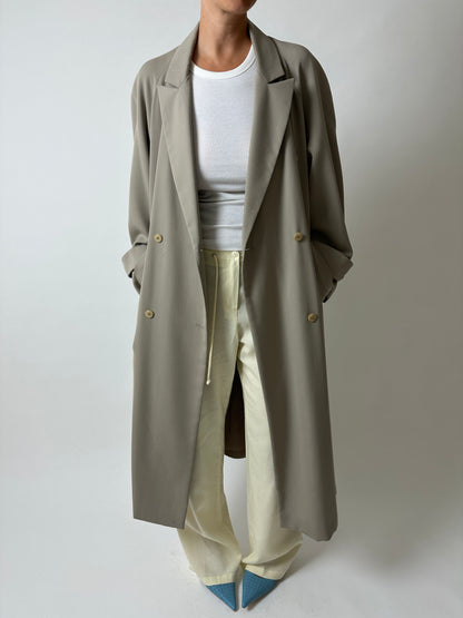 Long double-breasted coat | Beige