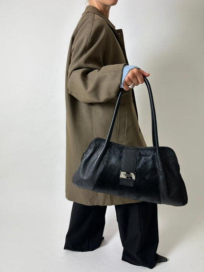 Leather shoulder bag | Black