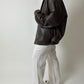 Leather bomber jacket | Dark brown