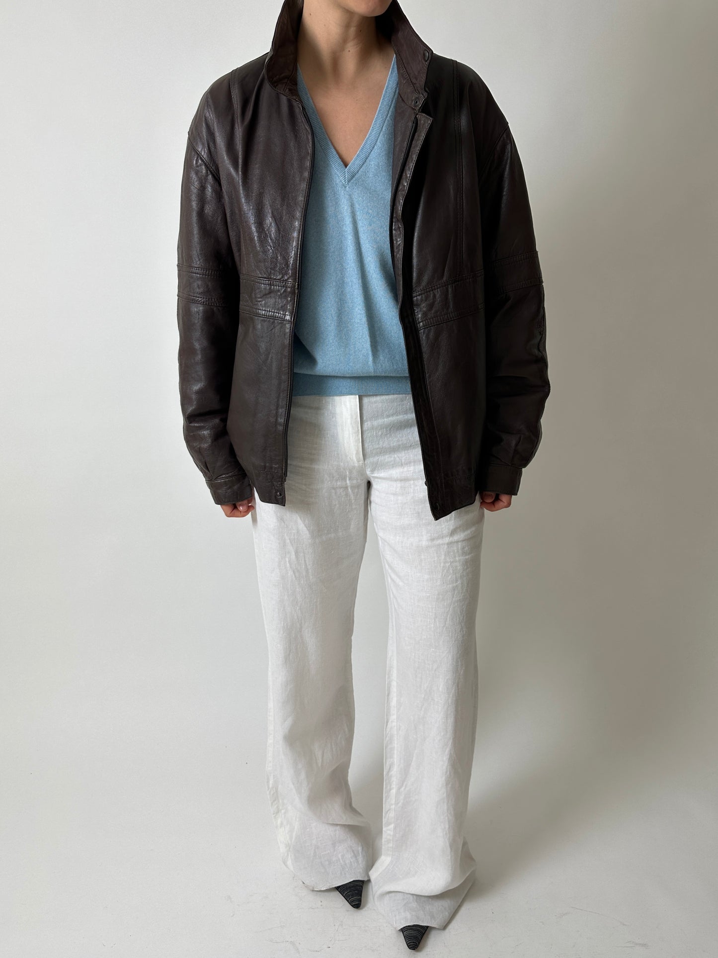 Wool v-neck vest | Light Blue