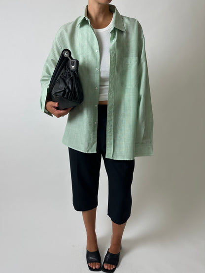 Relaxed fit striped shirt | Green / White
