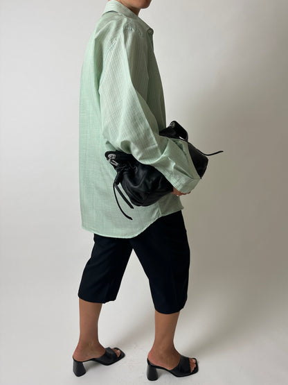 Relaxed fit striped shirt | Green / White