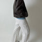 Leather bomber jacket | Dark brown