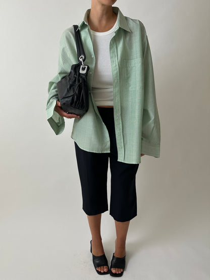 Relaxed fit striped shirt | Green / White