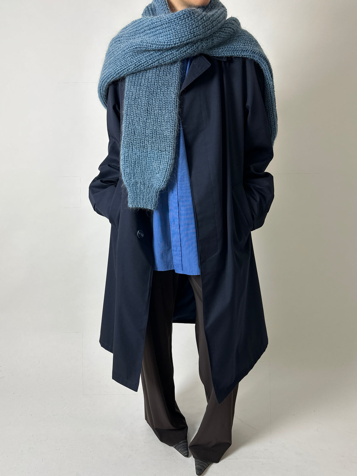 Chunky wool sweater | Steel blue