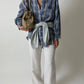 Relaxed checked shirt | Blue / ecru