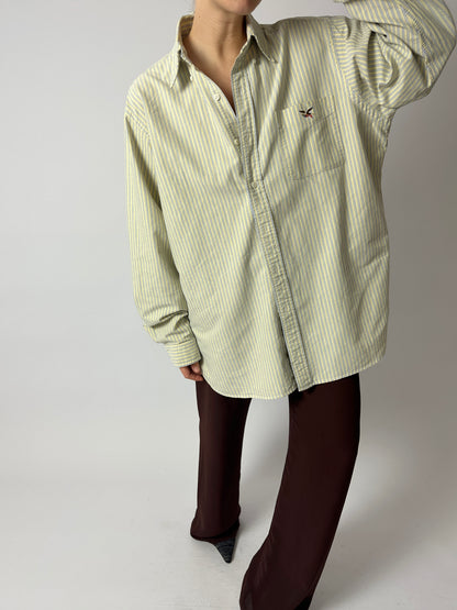 Oversized striped shirt | Butter /Blue