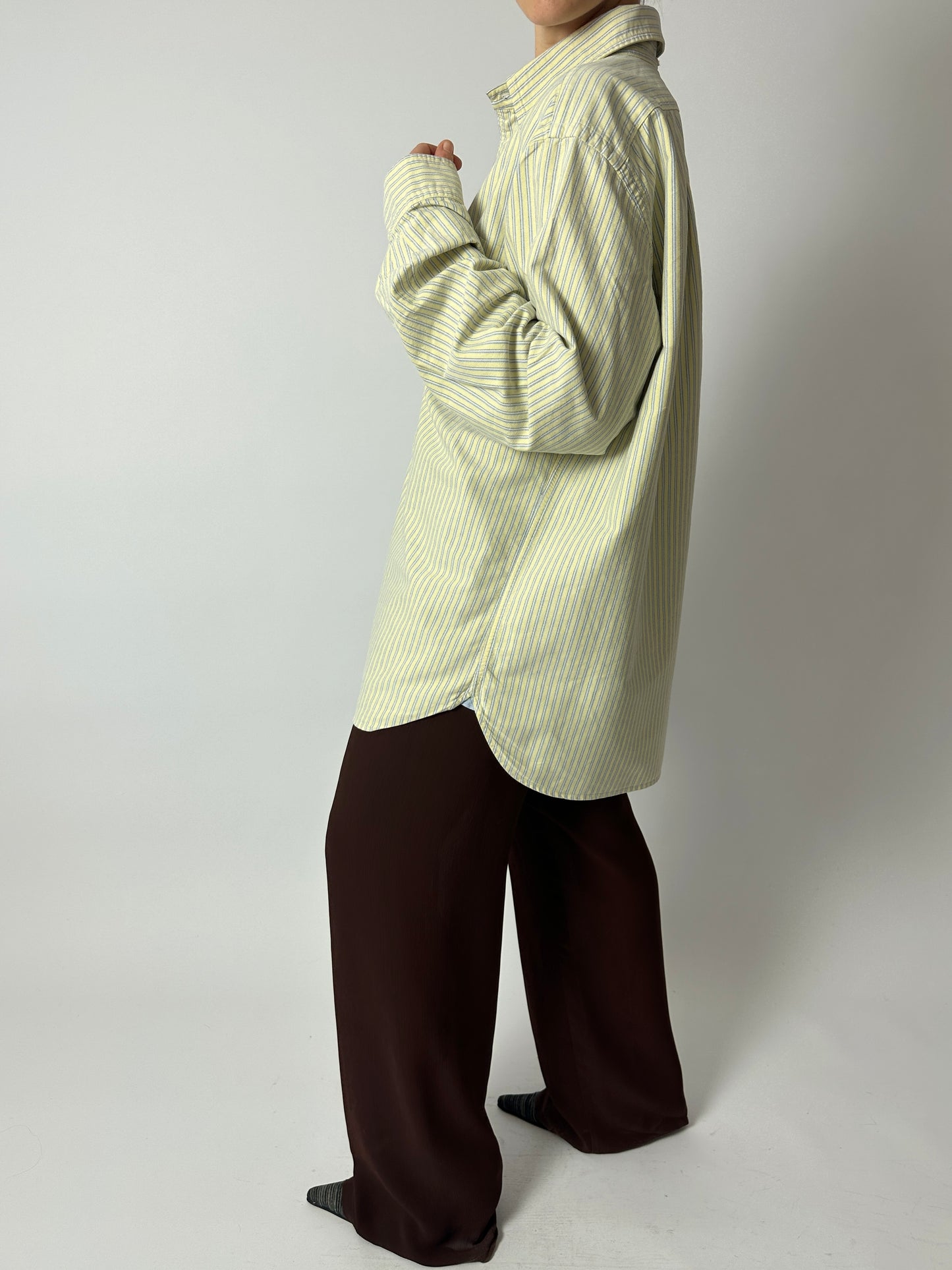 Oversized striped shirt | Butter /Blue
