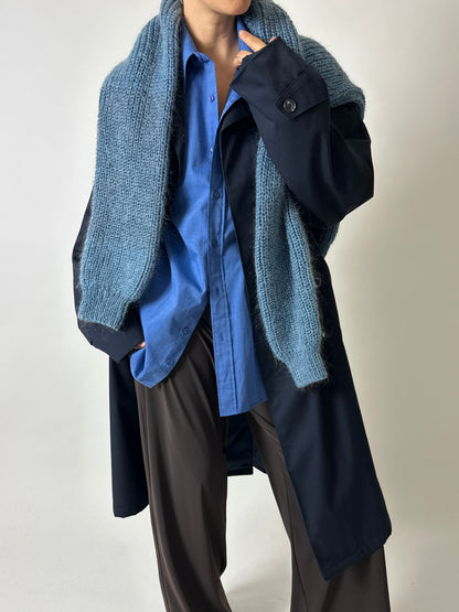 Chunky wool sweater | Steel blue