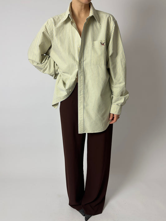 Oversized striped shirt | Butter /Blue