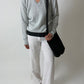 Cotton v-neck sweater | Soft grey