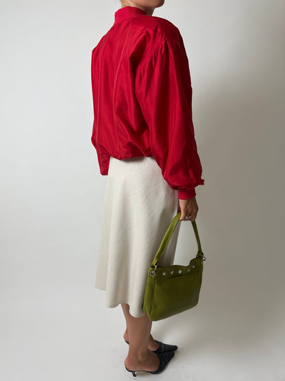 Silk bomber jacket | Bright red