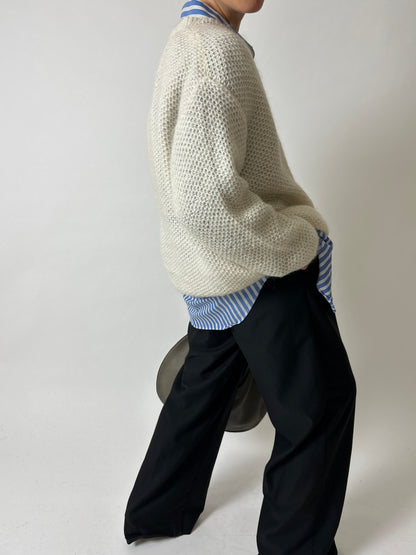 Handmade wool cardigan | Off-white