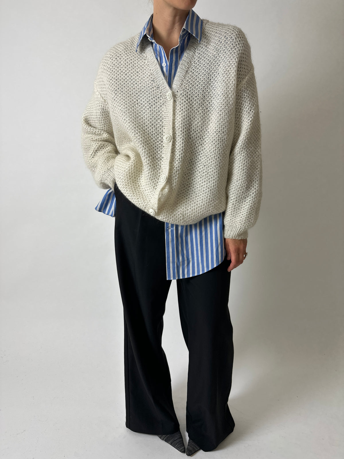 Handmade wool cardigan | Off-white
