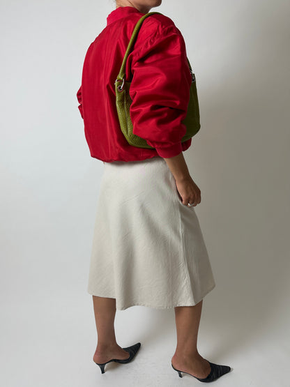 Leather shoulder bag | Toxic green