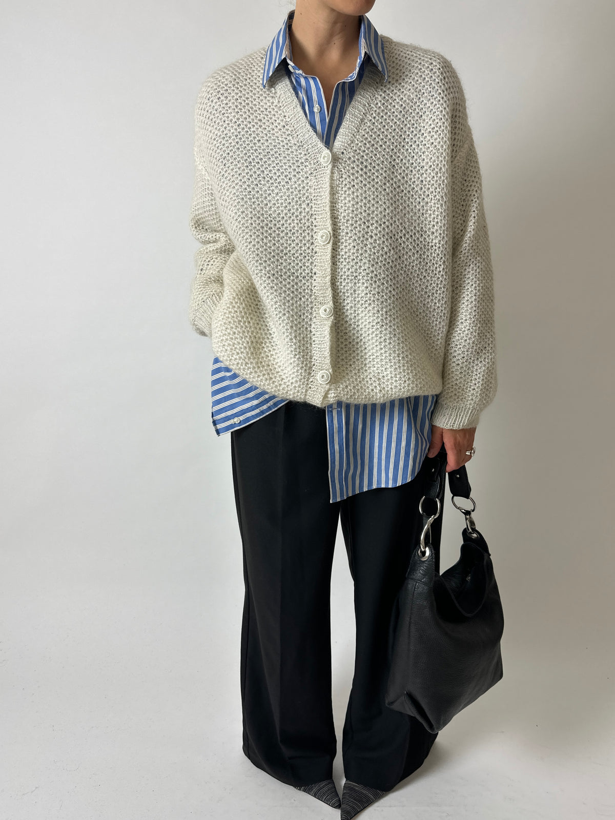 Handmade wool cardigan | Off-white