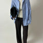 Oversized striped shirt | Blue / white