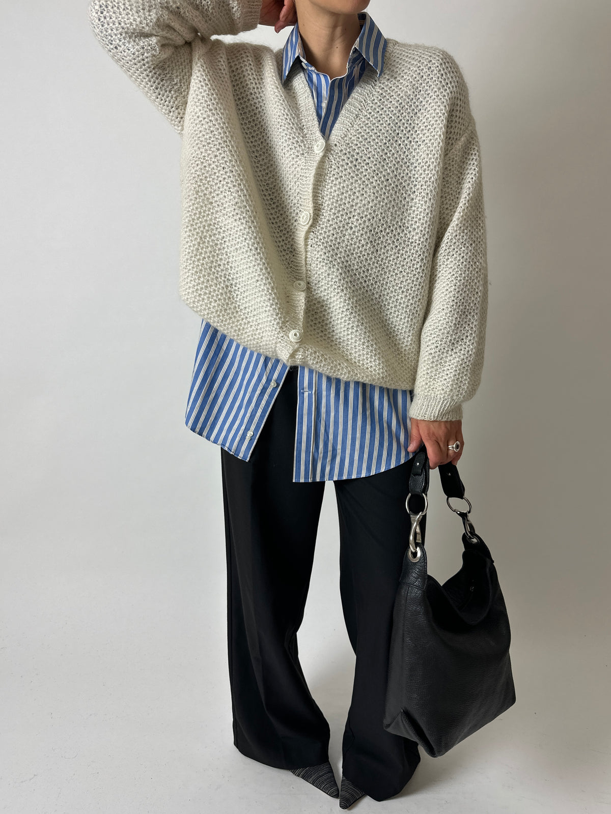 Handmade wool cardigan | Off-white