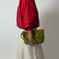 Leather shoulder bag | Toxic green