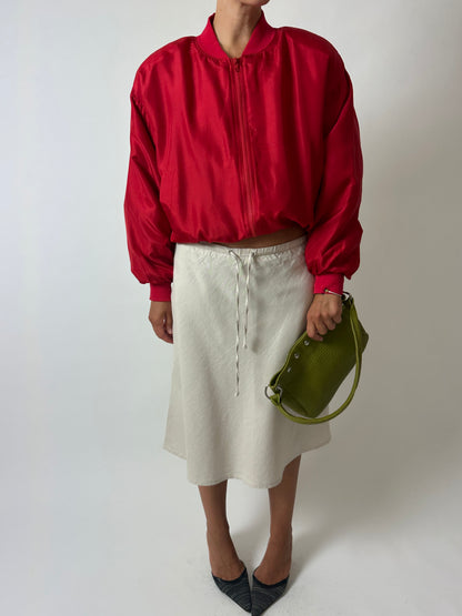 Silk bomber jacket | Bright red