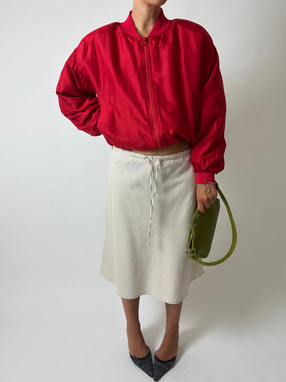 Silk bomber jacket | Bright red