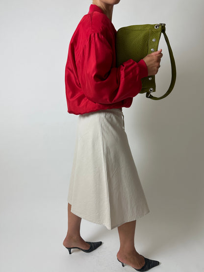 Silk bomber jacket | Bright red