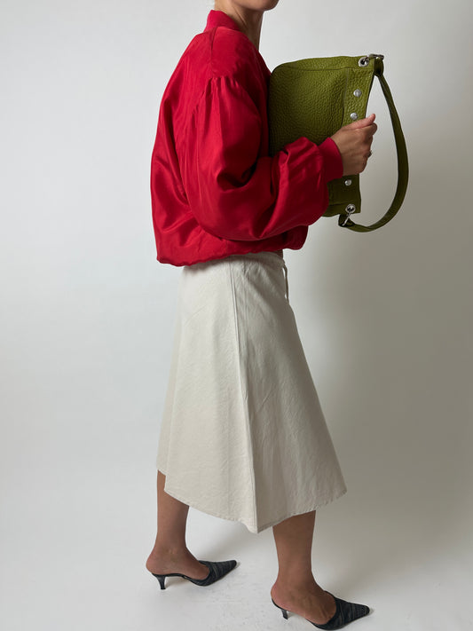 Silk bomber jacket | Bright red