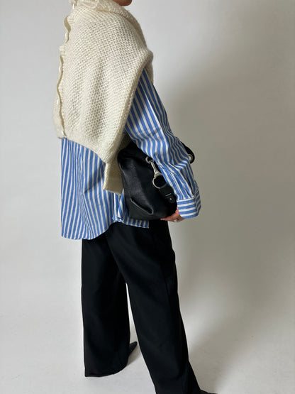 Oversized striped shirt | Blue / Off-white