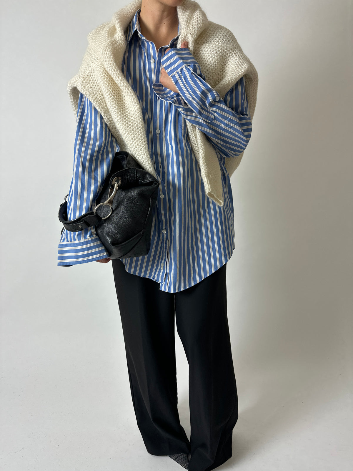 Oversized striped shirt | Blue / Off-white