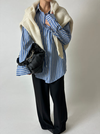 Oversized striped shirt | Blue / Off-white