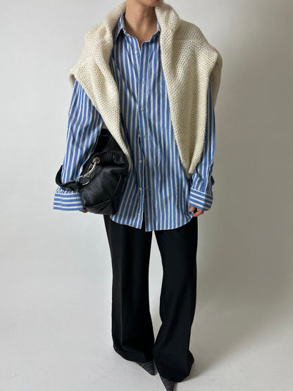 Oversized striped shirt | Blue / Off-white