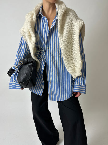 Oversized striped shirt | Blue / Off-white