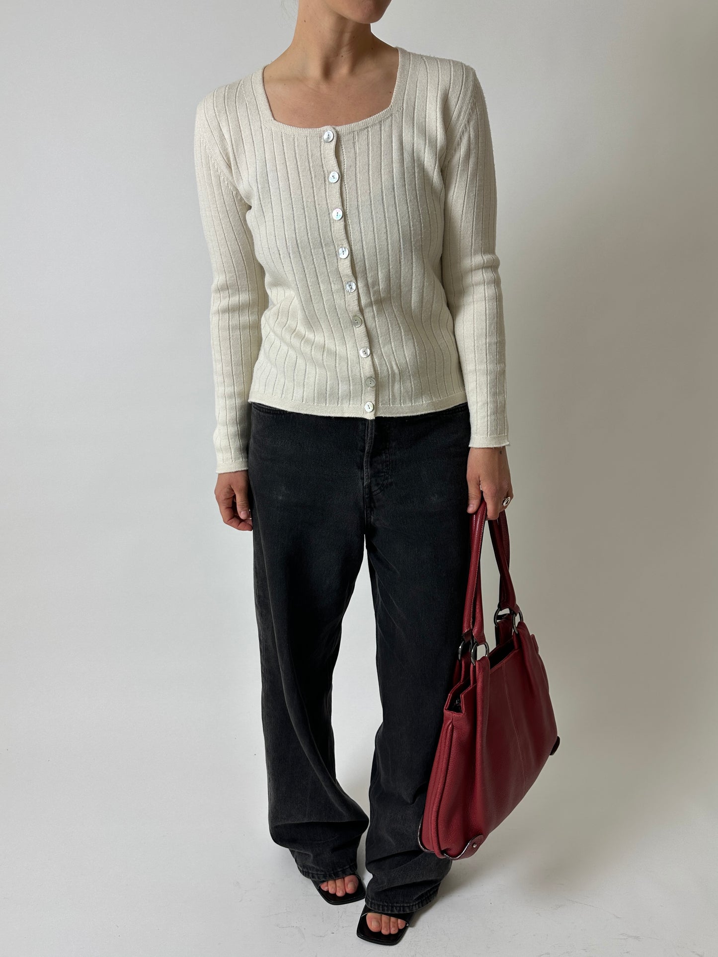 Wool cardigan | Soft ecru