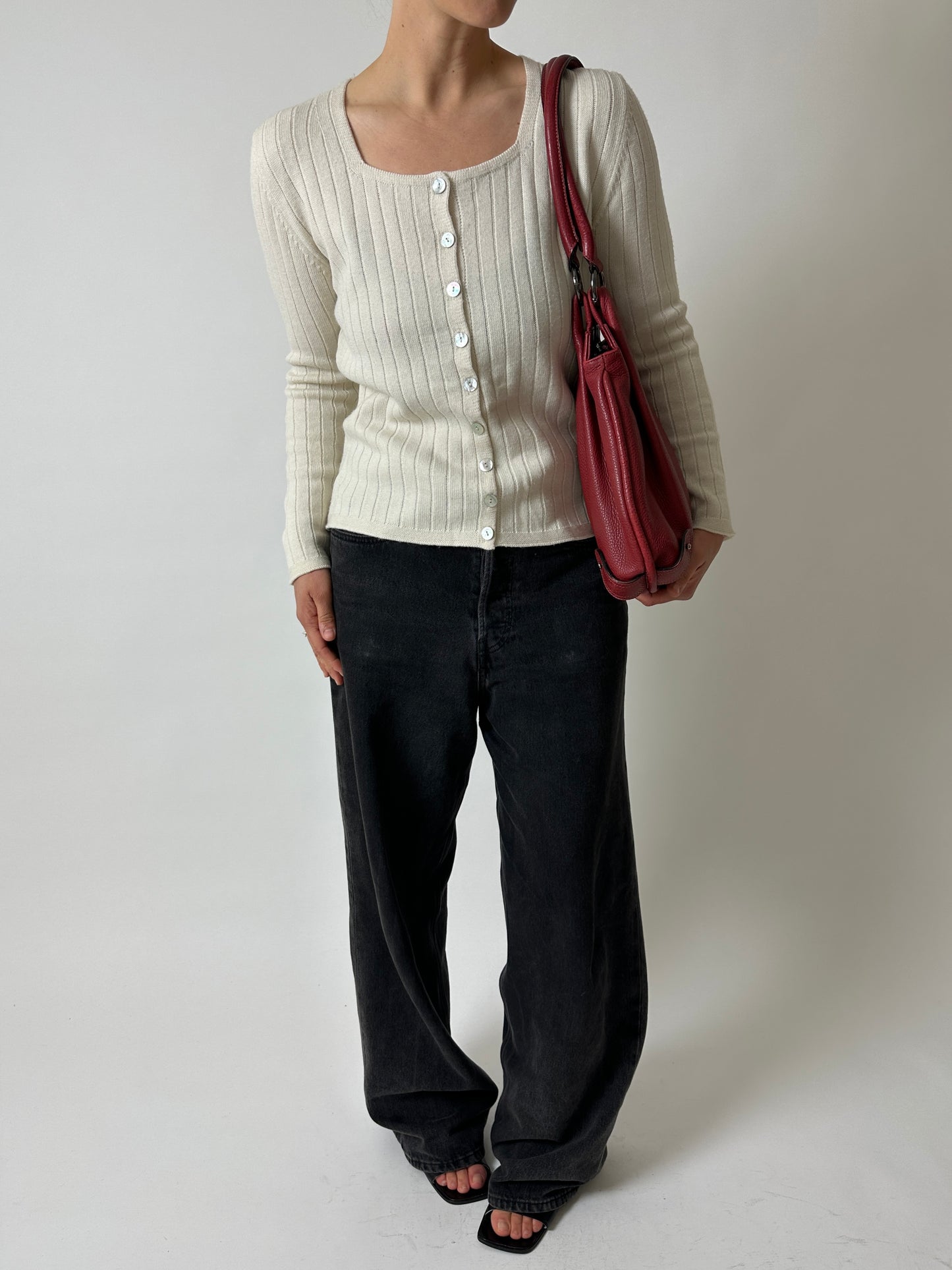 Wool cardigan | Soft ecru