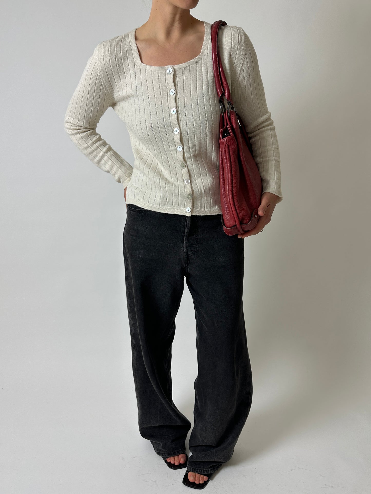 Wool cardigan | Soft ecru