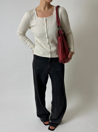 Wool cardigan | Soft ecru