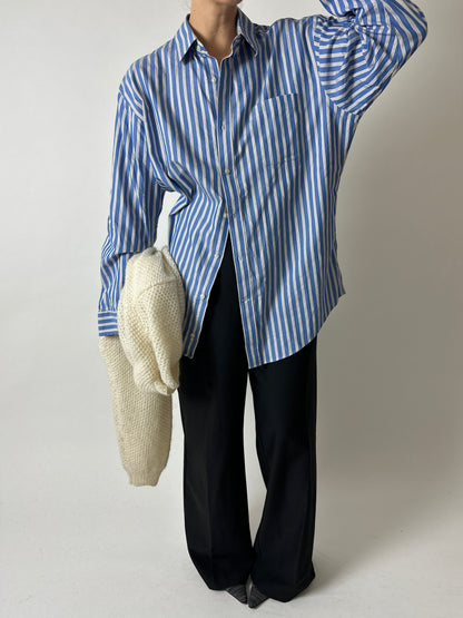Oversized striped shirt | Blue / Off-white