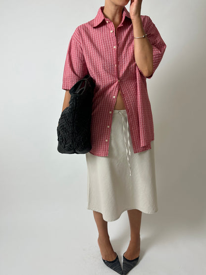 Relaxed checked shirt | Red / White