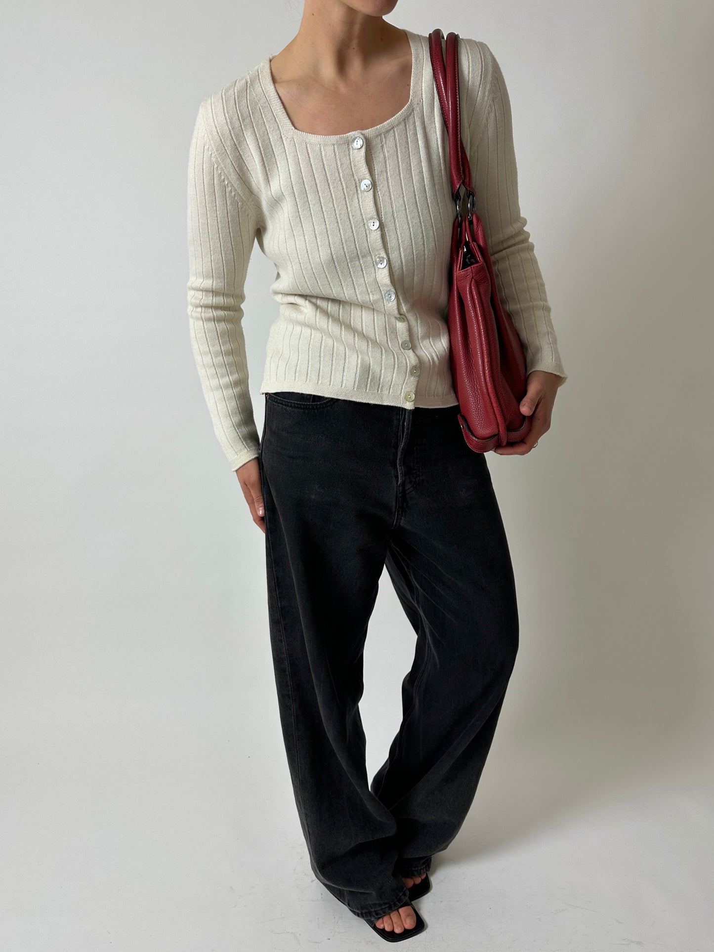 Wool cardigan | Soft ecru