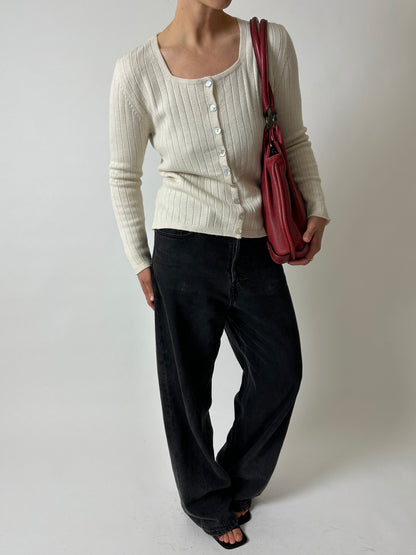 Wool cardigan | Soft ecru