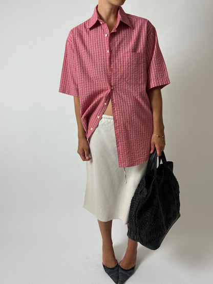 Relaxed checked shirt | Red / White