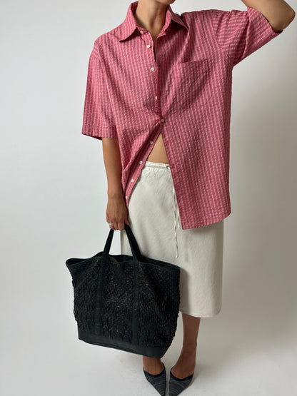 Relaxed checked shirt | Red / White