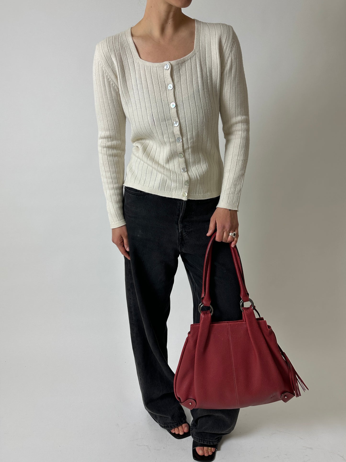 Wool cardigan | Soft ecru