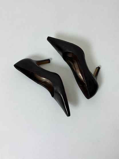Leather pumps | Dark brown