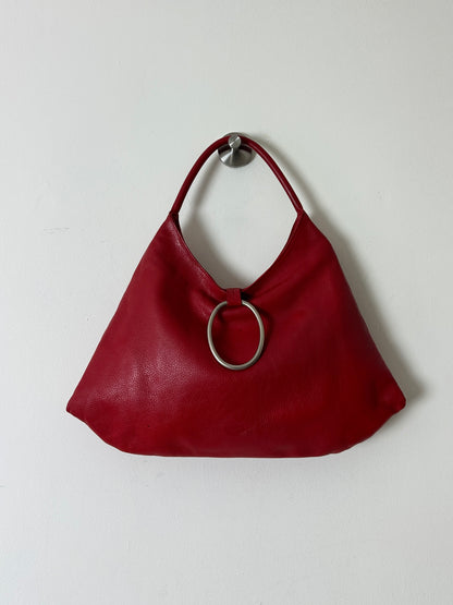 Leather shoulder bag | Red