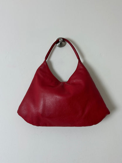 Leather shoulder bag | Red