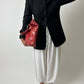 Collarless linen blend blazer | Black