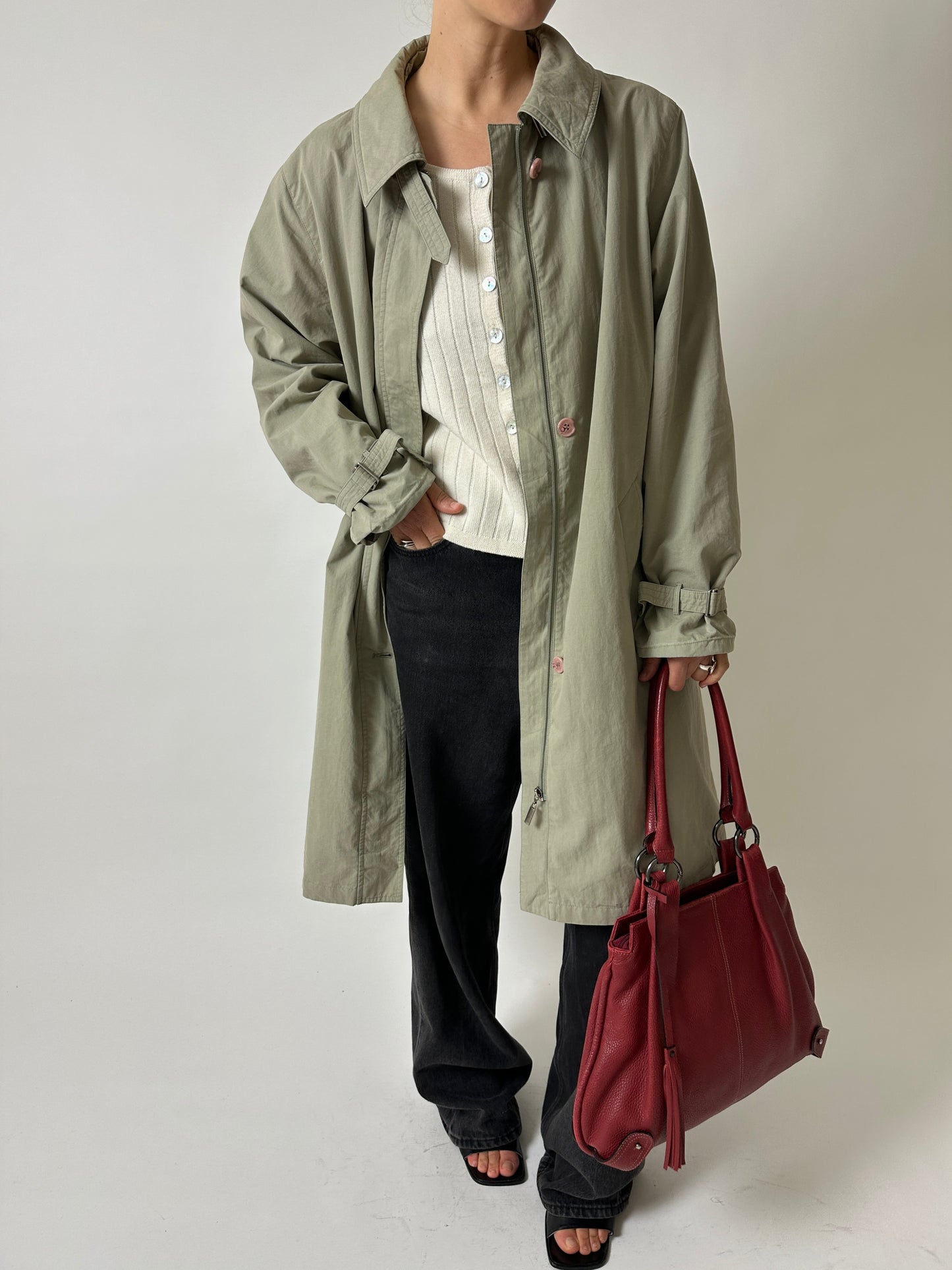 Leather shoulder bag | Bordeaux