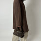 Leather hand bag | Dark brown